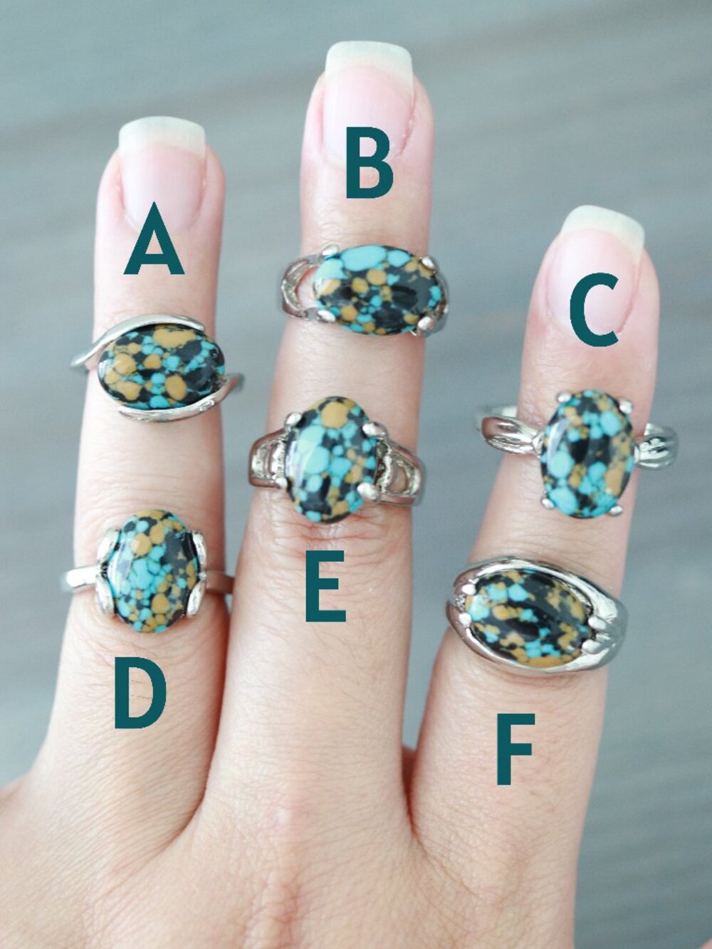 RGA12 Gemstone Ring Silver Plated